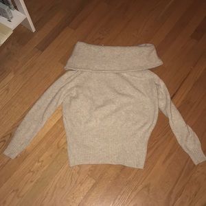 H&M cowl off the shoulder turtleneck knit sweater